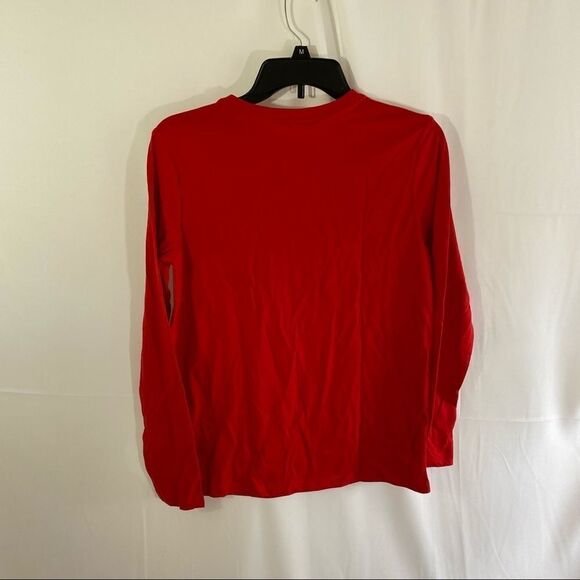 Cat & Jack Girls’ Long Sleeve Crew Neck Solid Red Top - Picture 4 of 4